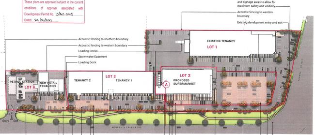 Landscape concept plan of the development which is set to include a petrol station, retail, food and drink outlets, showrooms and a supermarket.