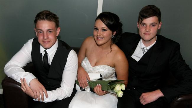 L to R: Zaine Paget, Emily Triffett and Daniel Bowerman at the Rokeby High School formal held at Best Western Hotel on Thursday 4 December Pic: Carolyn Docking