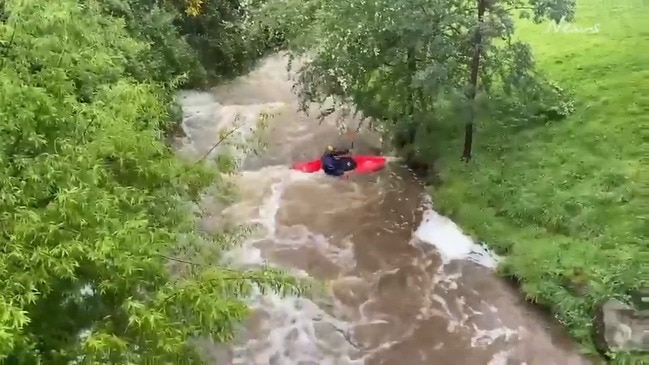 Kayaker in Hobart Rivulet