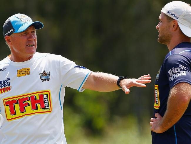 Coach Garth Brennan during Titans training.