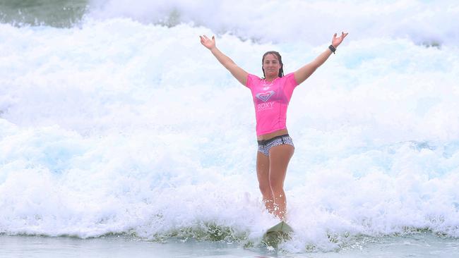 Tyler Wright after winning the Roxy Pro. Pic: Glenn Hampson