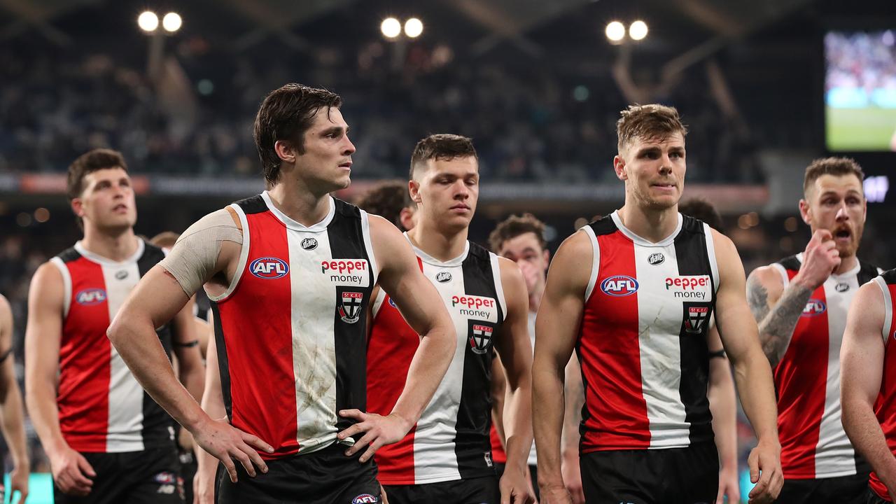 The Saints will slide out of the top eight after the loss. Picture: Graham Denholm/AFL Photos