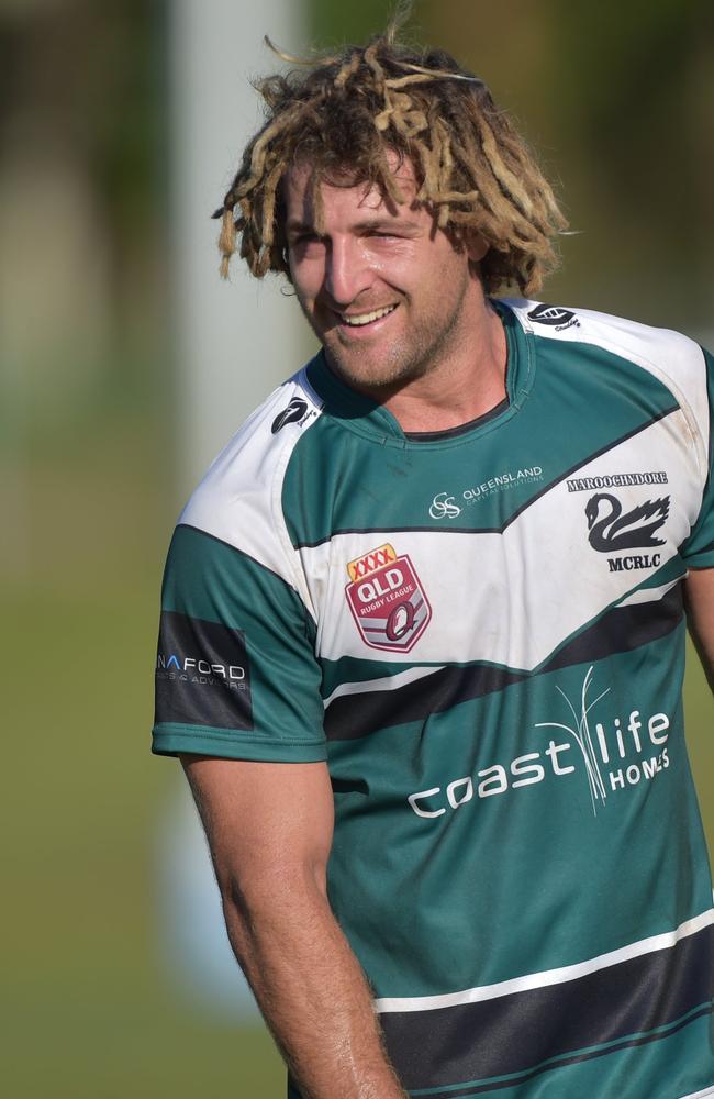 Murray Goldsworthy playing for Maroochydore against Nambour during a rugby league match in 2017.