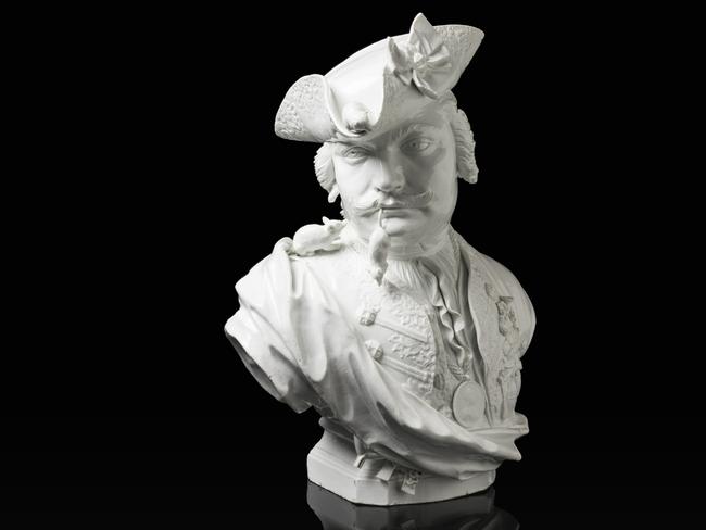 Meissen portrait bust of court jester Baron Schmiedel, with mouse. Picture: Ryan Hernandez