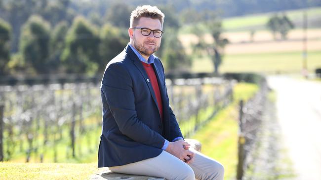 Bird in Hand winery general manager Jared Stringer is worried “thundering” noise as part of mining investigation works will impact on his business. Picture: Tricia Watkinson