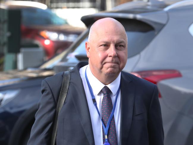 MELBOURNE, AUSTRALIA - NewsWire Photos, AUGUST 16, 2022. Treasurer Tim pallas arrives at the Parliament of Victoria for a door stop press conference. Picture: NCA NewsWire / David Crosling