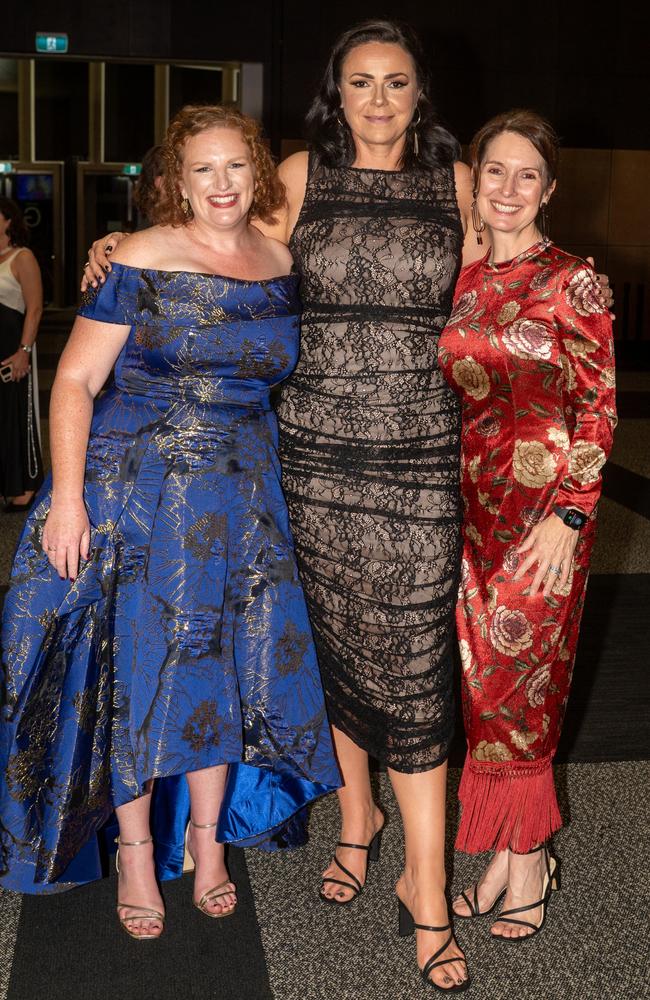 Jacki Whittaker, Lorna Lockhart and Leah Scheepers at Mackay Mayor's Charity Ball Saturday 10 May 2025 Picture: Michaela Harlow