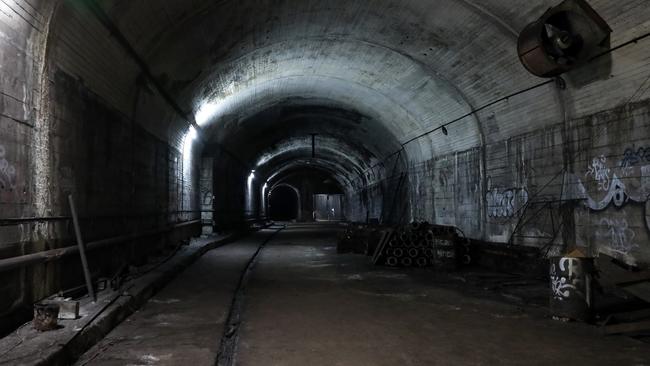 Tracks were never laid on the train beds underneath St James Station. Picture: Andrew Murray.