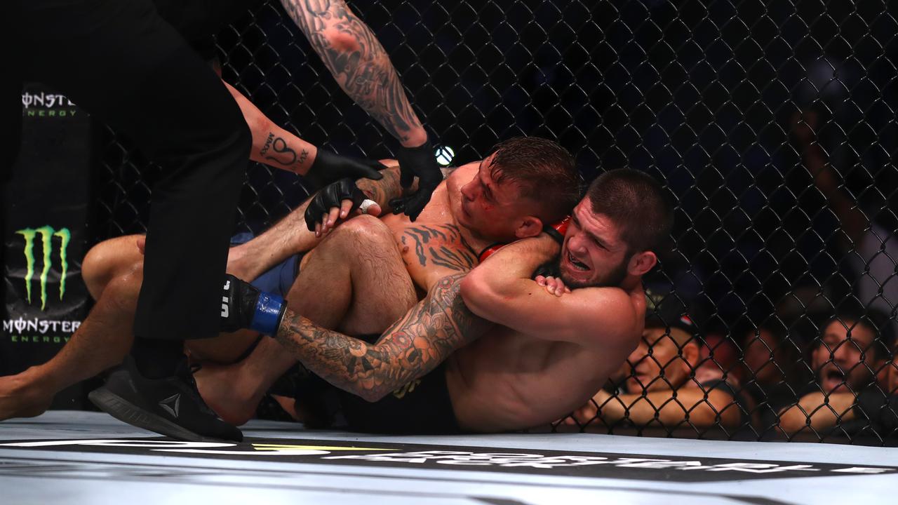 Khabib Nurmagomedov defeats Dustin Poirier.