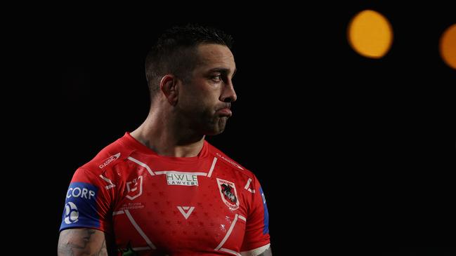 GOSFORD, AUSTRALIA - JULY 02: Paul Vaughan of the Dragons during the round 16 NRL match between New Zealand Warriors and the St George Illawarra Dragons at Central Coast Stadium, on July 02, 2021, in Gosford, Australia. (Photo by Ashley Feder/Getty Images)