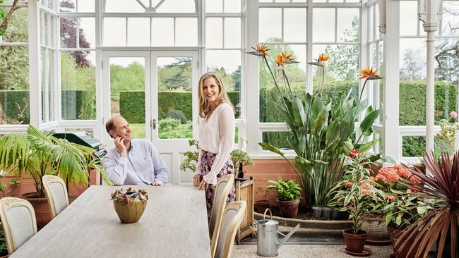 Edward and Sophie, The Earl and Countess of Wessex, at their home in Surrey, England. Picture: Philip Sinden