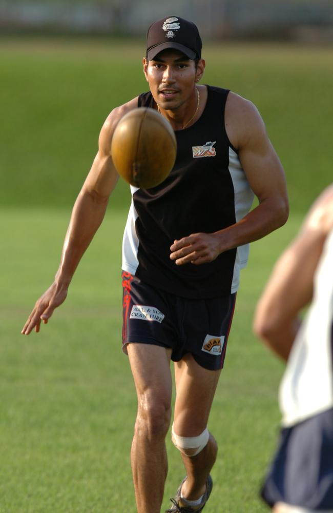 Jon Anstess eying up the ball in St Mary’s training.