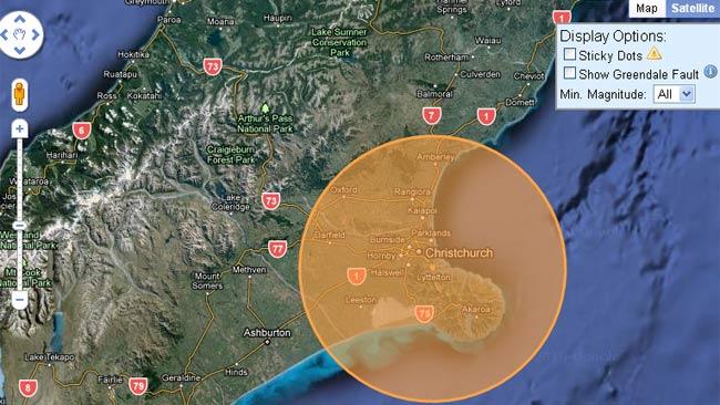 Earthquake map