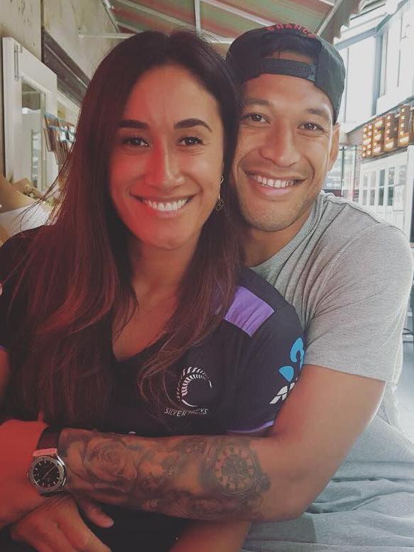 Folau and his netballer wife Maria.