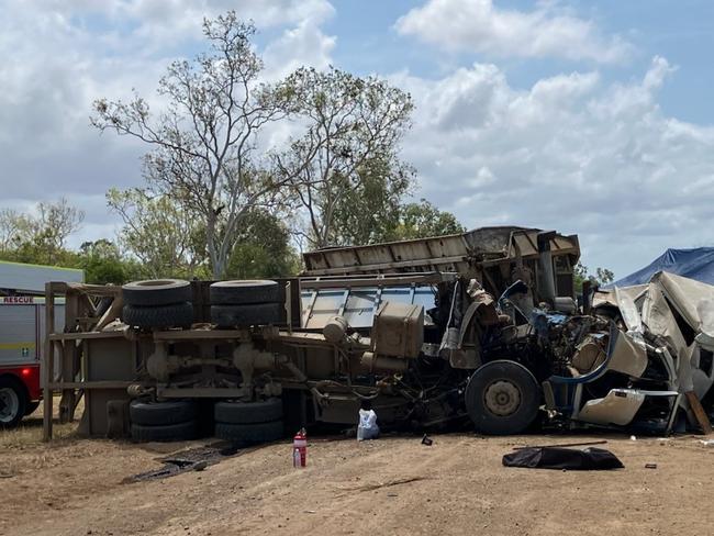 The BMA CQ Rescue chopper was called to a two-truck crash on the Bruce Highway near Bloomsbury at Gibson Creek Bridge on October 28, 2024. Picture: Supplied