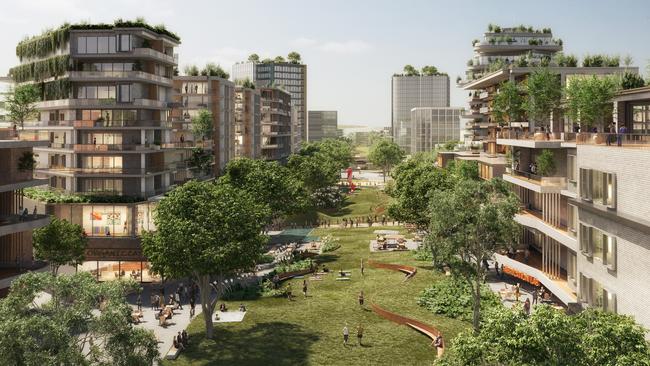 The Ripley Town Centre designs include a focus on a low-carbon community with green corridors that promote a blend of nature and the development. Picture: Supplied