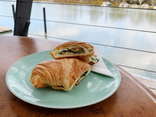 SUNDAY MAIL BRUNCH Mushroom croissant at River Jacks Cafe, Berri. Picture: Dianne Mattsson