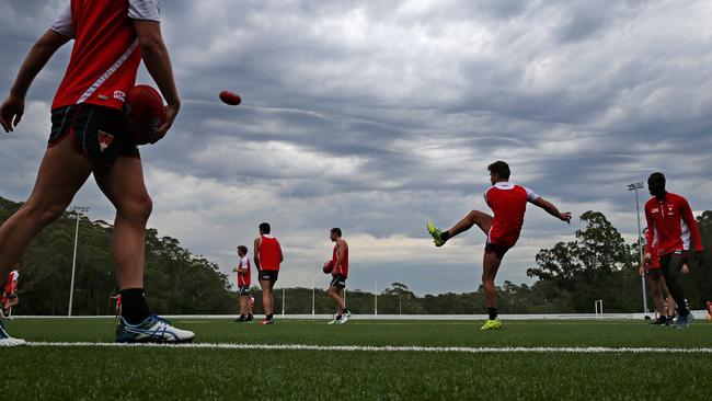 Sydney trained on a synthetic surface on Tuesday. Picture: Toby Zerna.