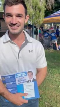 Gold Coast councillor Ryan Bayldon-Lumsden talking about re-election hopes