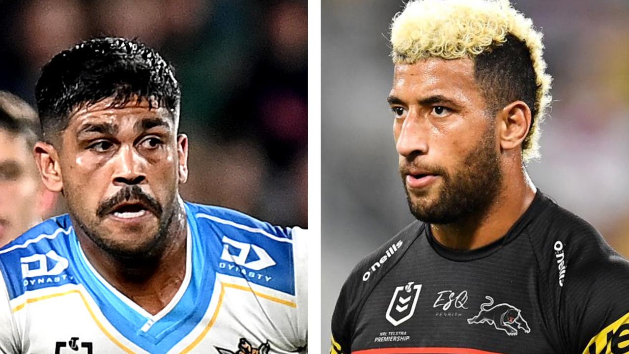 Tyrone Peachey and Panthers star Viliame Kikau.