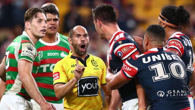 Klein was in charge of the infamous round 24 Rabbitohs v Roosters clash.