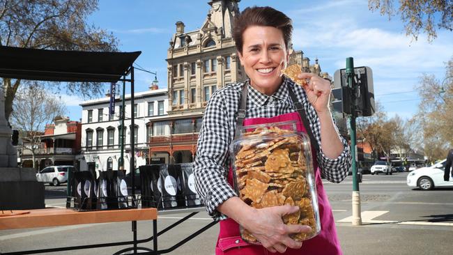 Greta Donaldson gave up a public relations career in Melbourne to make peanut brittle in Bendigo. Picture: Rebecca Michael.