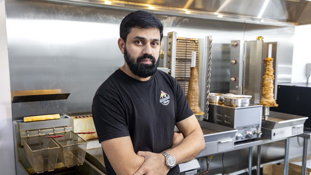 Muhammed Mahmood, 31, owner of Istanbul Kebabs at Greenbank in Logan, said his shop had been broken into twice after only being open for five months. Picture: Richard Walker