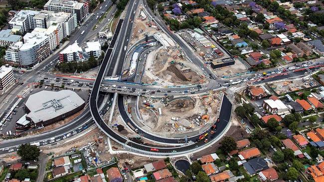 The Concord interchange, part of the WestConnex project, which will open this year. Picture: WestConnex