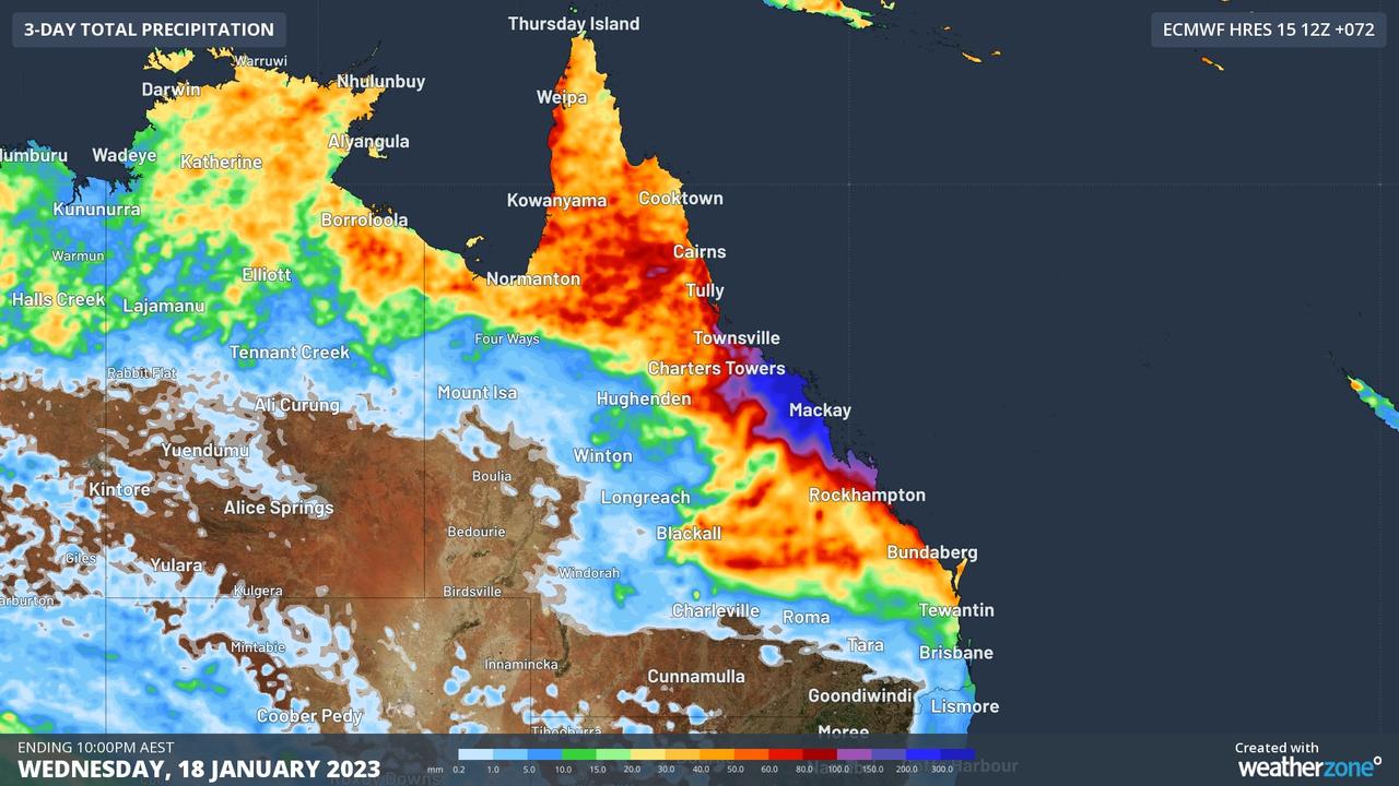 Heavy rainfall is expected over much of Queensland. Picture: BOM