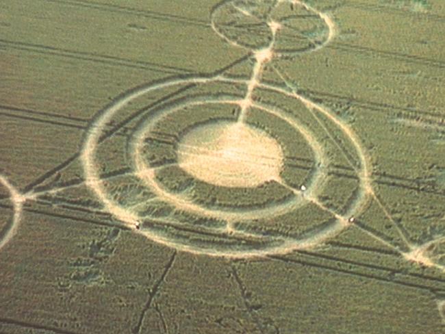 The man told the tribunal he visited sharing websites to check out conspiracy theories about UFOs and crop circles, such as these depicted in the movie Signs.