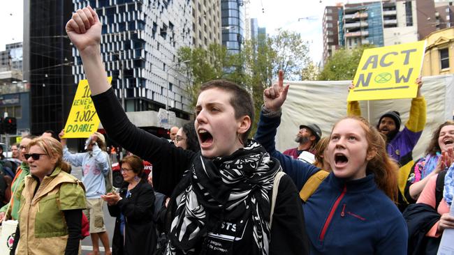 Extinction Rebellion activists in Melbourne. Picture: AAP