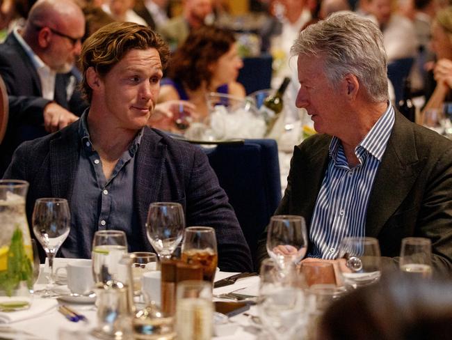 Hooper with Australian cricket great Steve Waugh at the tribute lunch. Picture: NewsWire / Nikki Short