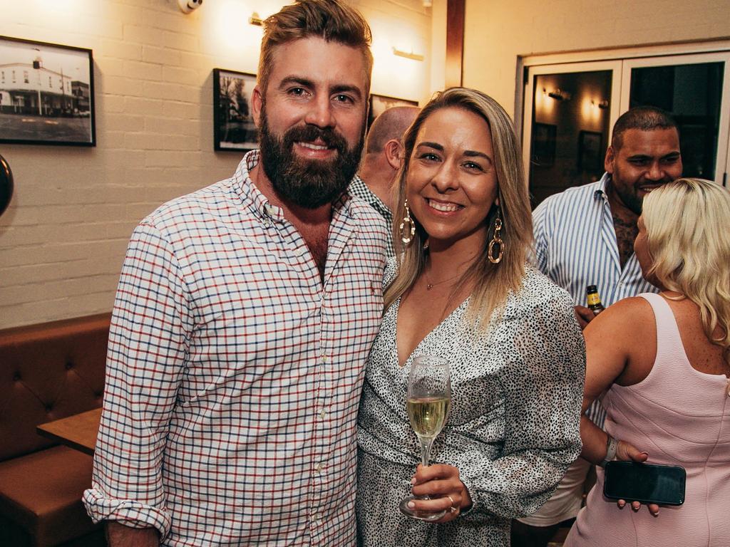 James Ellison and Carina Mystek at The Spotted Cow reopening in Toowoomba. Socials: Damien Anthony Rossi | Picture: Ali Rasoul