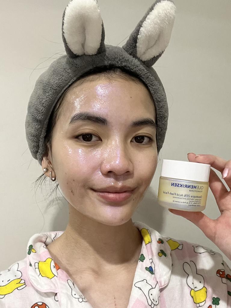 Ole Henriksen Dewtopia 25% Acid Flash Facial Mask. Picture: Harriet Amurao/Supplied