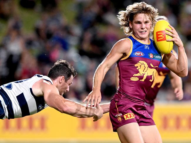 Lions midfielder Will Ashcroft (right) has had an impressive pre-season. Picture: Bradley Kanaris/Getty Images