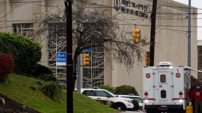 The Tree of Life Synagogue in the Squirrel Hill yesterday. Picture: Gettty Images