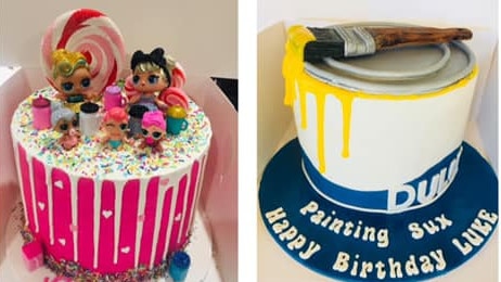 Deanne Brennan says she "loves loves loves creating personalised cakes for friends and family". And Deanne, we love love love your work! Check out the paint pot cake in the middle of this collage - a masterstroke in more ways than one!