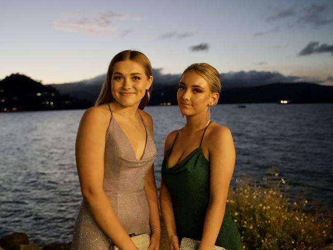 Bree Mackay and Hanna McAliece arriving to the Proserpine State High School Year 12 Formal held at the Whitsunday Marine Club on Wednesday, November 16, 2022.