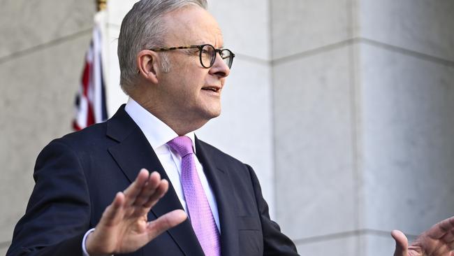 Anthony Albanese on Monday. Picture: NewsWire / Martin Ollman