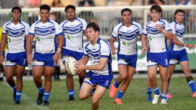 Jack Prior playing school football - today he made his Meninga debut. Picture: Evan Morgan