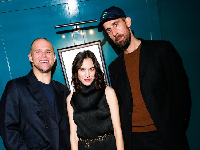 Jason Stewart and Chris Black with Alexa Chung.