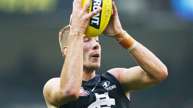 Harry McKay kicked four goals on debut for the Blues. Picture: Getty Images