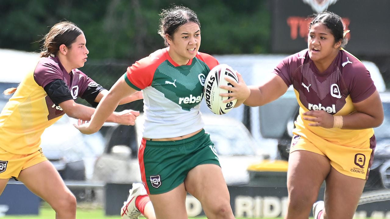 City player Keira Rangi Under 17 City v Country Girls rugby league. Saturday 13, 2024. Picture, John Gass