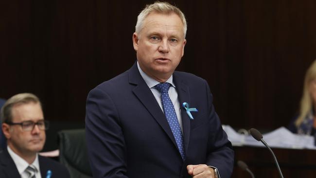 Premier Jeremy Rockliff, with his likely soon-to-be-former treasurer, Michael Ferguson, behind him, in happier times. Picture: Nikki Davis-Jones