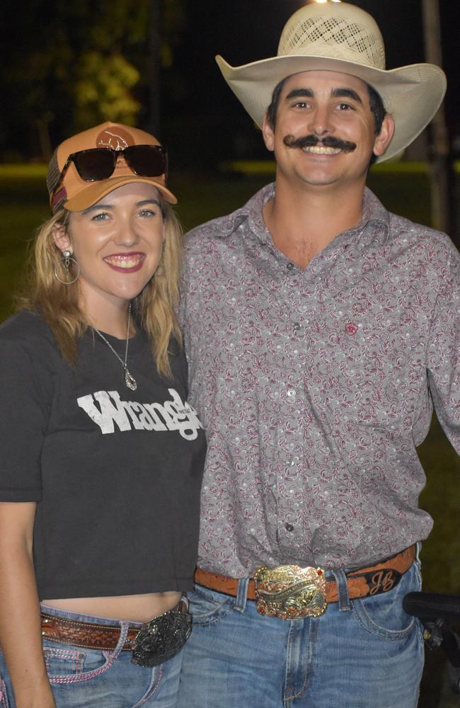 Dakota and Josh Baretta, from Bloomsbury, at the Sarina CRCA Rodeo. Photo: Janessa Ekert