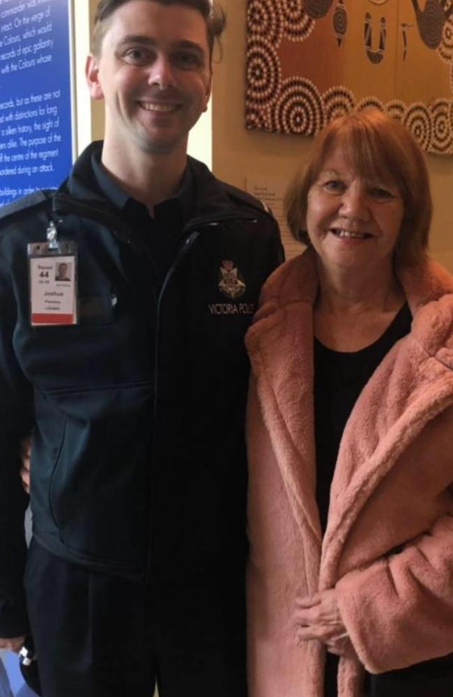 Constable Josh Prestney and his grandmother Eliza Anderson. Picture: Facebook