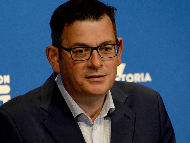 MELBOURNE, AUSTRALIA - NewsWire Photos OCTOBER 19, 2021: Victorian Premier Daniel Andrews gives the daily Covid press conference at the Treasury Theatre in Melbourne. Picture: NCA NewsWire / Andrew Henshaw