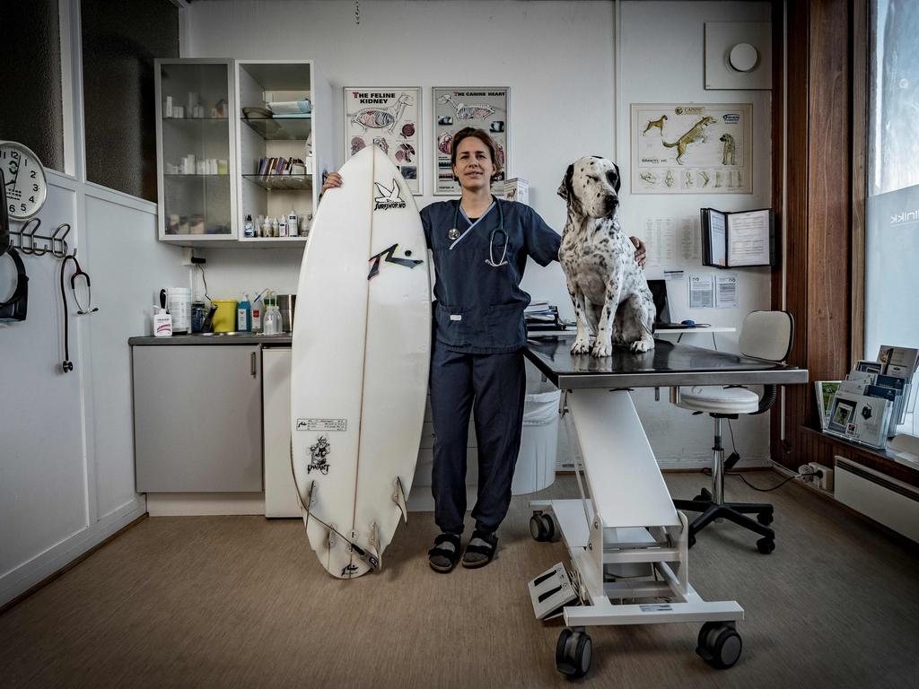 Ellen Holgersen, 32, veterinarian, poses on March 7, 2018, in Svolvaer, northern Norway, Lofoten islands, within Arctic Circle. Ellen Holgersen, 32, veterinarian, from Bergen in the south of Norway who moved here one year ago “My whole life I have been moving and taking my education wherever I can surf. Living here in Lofoten has been a dream for a long time because it combines my passion for surfing and the mountains. I prefer the cold water surf, that’s why I moved here. I tried living in places where you can surf just on your doorstep but it was like going to the gym for me, a lot of people and too simple. Here it’s more of an expedition because of the cold. I love the feeling that you come up from the ocean and you’re just freaking cold. You have to change really quickly and then put your feet in a bowl of hot water, in front of the fireplace. Also we have nice clear days, not too many people out and the beautiful scenery, it’s the whole package. I enjoy it more than Bali or the south of Europe.” Picture: AFP