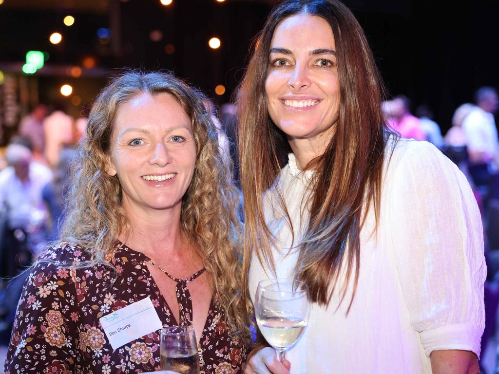 Bec Sharp and Kristy Adams at the Perry Cross Spinal Research Foundation celebration at HOTA. Picture, Portia Large.