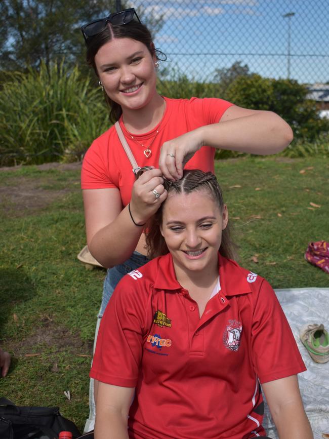 Erin Harch and Laura Barklimore at the Sunshine Coast Rugby League Finals 2022.